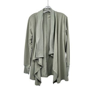 Apana Womens Cardigan Open Waterfall Front Long Sleeve Light Green Size Large